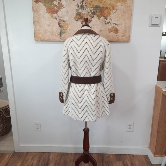 Vtg 70s vegan fur & suede double breasted jacket - Picture 5 of 13